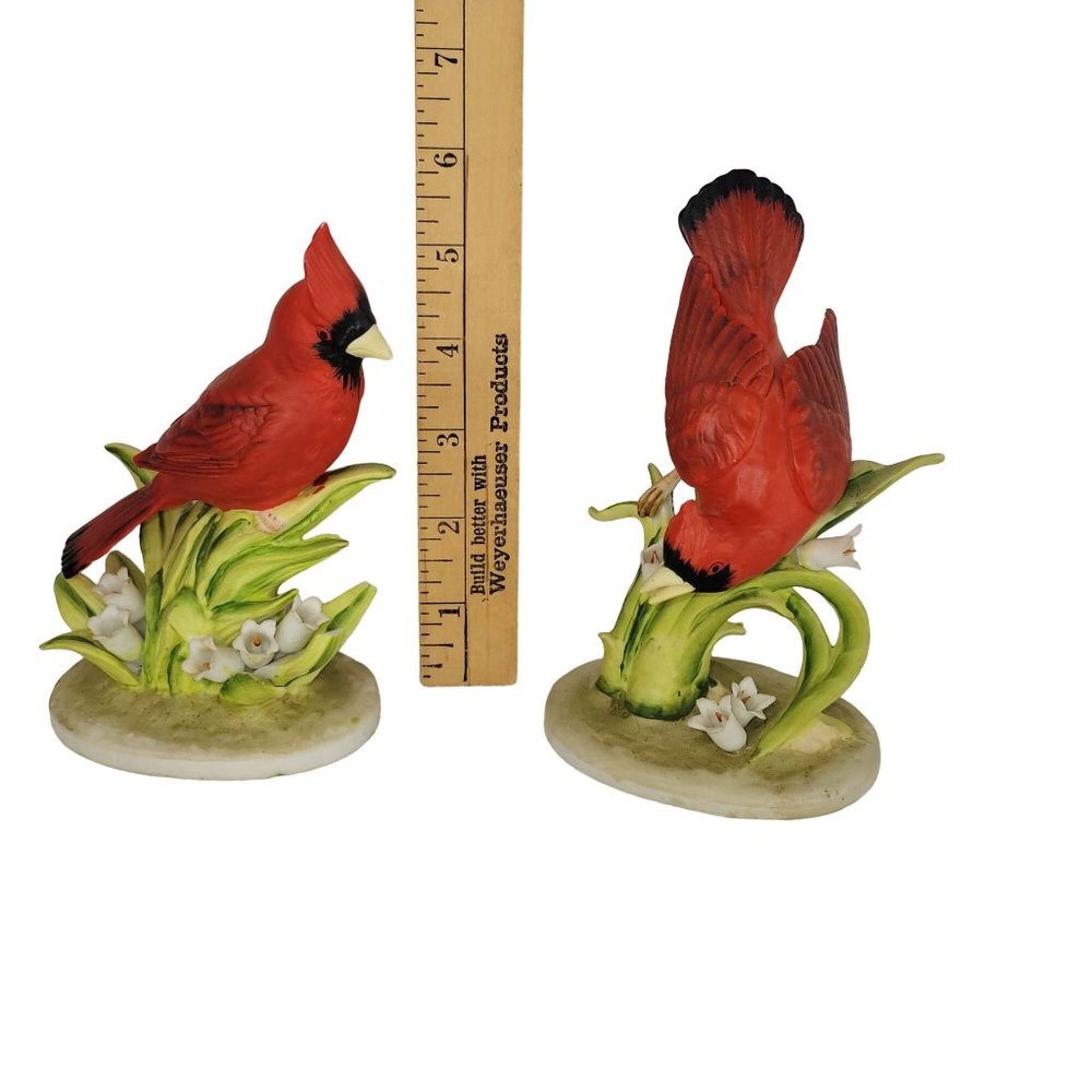 Leftons China Set of 2 Cardinal Head Up and Head Down KW465 Handpainted Figures - Picture 3 of 10